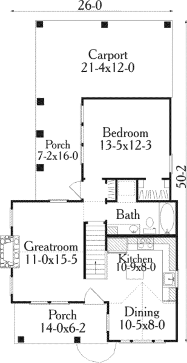 Home Plan - Cottage Floor Plan - Main Floor Plan #406-215
