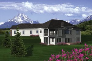 Exterior - Rear Elevation for Traditional House Plan #70-1091 - 4 bed, 3.5 bath