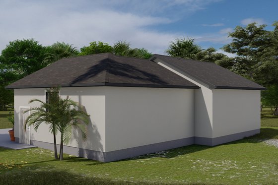 Exterior - Rear Elevation for Traditional House Plan #1060-127, 0 bath