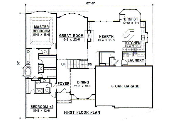Traditional Floor Plan - Main Floor Plan #67-102