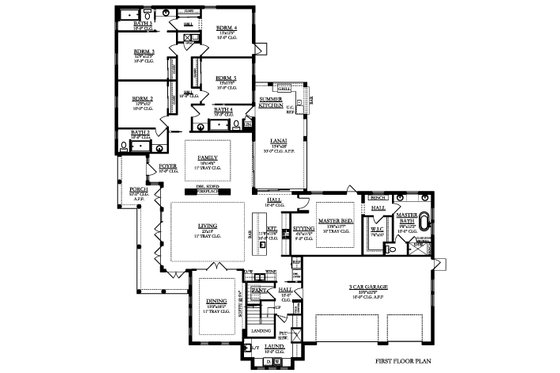 Floor Plan - Main Floor for Country House Plan #1058-177 - 5 bed, 5 bath