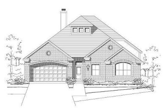 Exterior - Front Elevation for European House Plan #411-718 - 3 bed, 3.5 bath