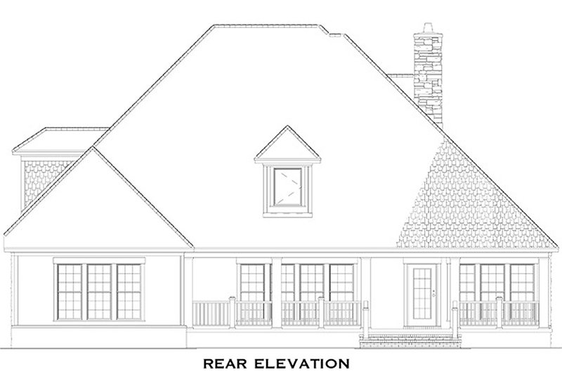House Design - Exterior - Rear Elevation for Craftsman House Plan #17-2153 - 4 bed, 3 bath