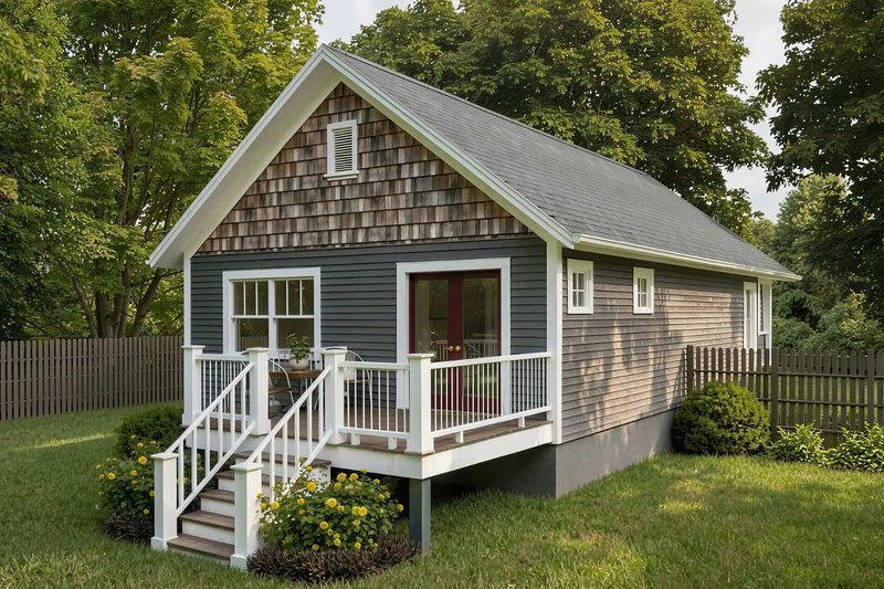 Dream House Plan - Exterior - Rear Elevation for Cottage House Plan #79-108 - 2 bed, 1 bath