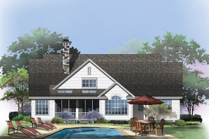 Exterior - Rear Elevation for Traditional House Plan #929-959 - 3 bed, 3 bath