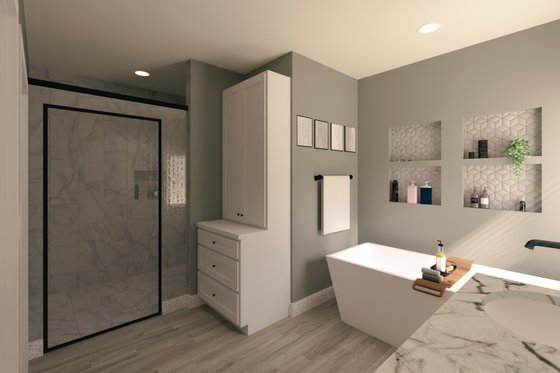 Interior - Master Bathroom for Traditional House Plan #44-253 - 4 bed, 3 bath