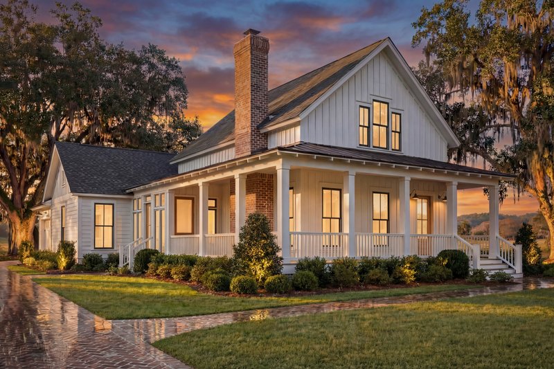 Dream House Plan - Exterior - Front Elevation 3 for Farmhouse House Plan #1067-5 - 4 bed, 3 bath