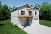 Craftsman Style House Plan - 2 Beds 1.5 Baths 868 Sq/Ft Plan #1116-29 Exterior 