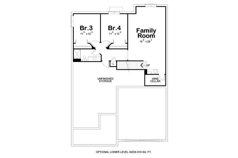 Dream House Plan - Floor Plan - Lower Floor for Cottage House Plan #20-2413 - 4 bed, 3 bath