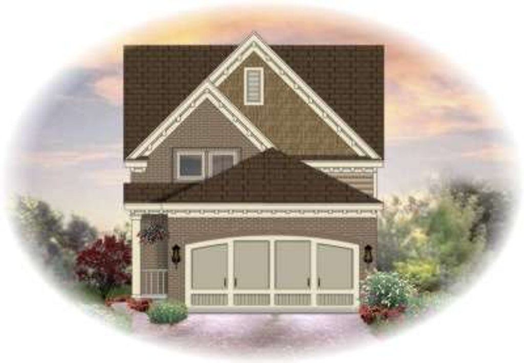 Exterior - Front Elevation 2 for Traditional House Plan #81-1380 - 3 bed, 2.5 bath