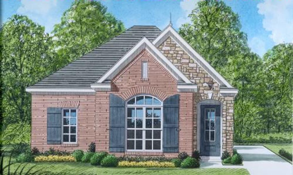 Exterior - Front Elevation 2 for European House Plan #424-55 - 3 bed, 2 bath