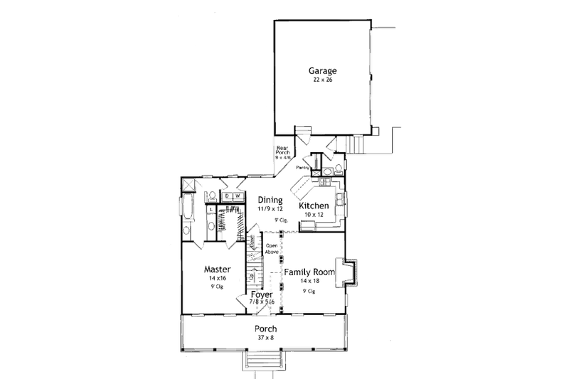 Dream House Plan - Floor Plan - Main Floor for Farmhouse House Plan #41-133 - 3 bed, 2.5 bath