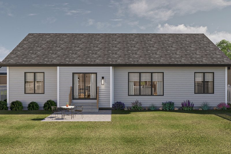 House Design - Exterior - Rear Elevation for Modern House Plan #455-357 - 3 bed, 2 bath