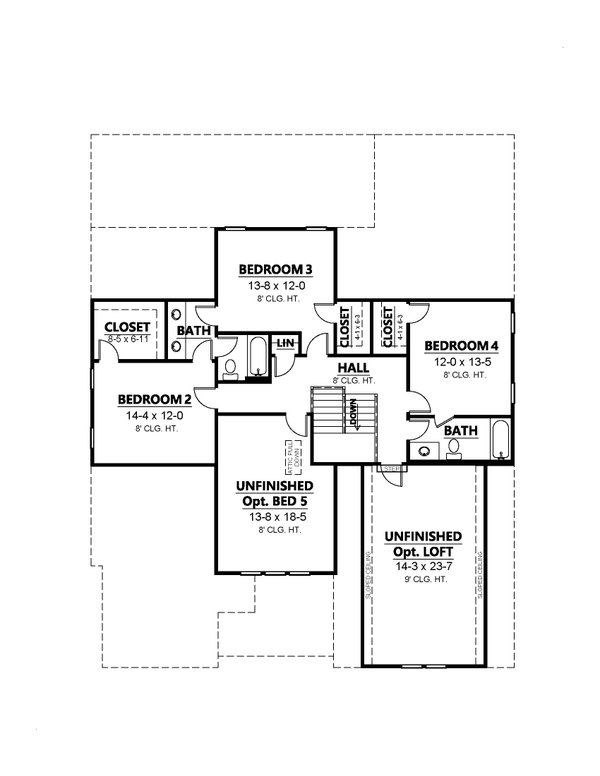 Country Floor Plan - Upper Floor Plan #1080-5