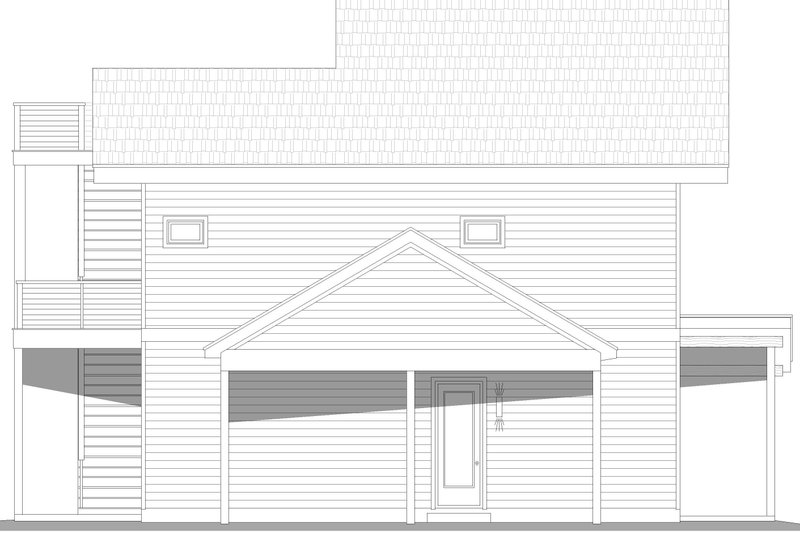 House Blueprint - Exterior - Rear Elevation 2 for Contemporary House Plan #932-1334 - 3 bed, 2.5 bath