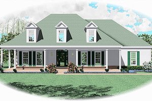 Southern Exterior - Front Elevation Plan #81-13810