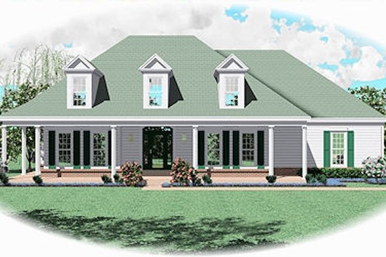 Exterior - Front Elevation for Southern House Plan #81-13810 - 4 bed, 2.5 bath