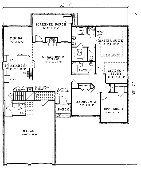 Traditional Floor Plan - Main Floor Plan #17-1103