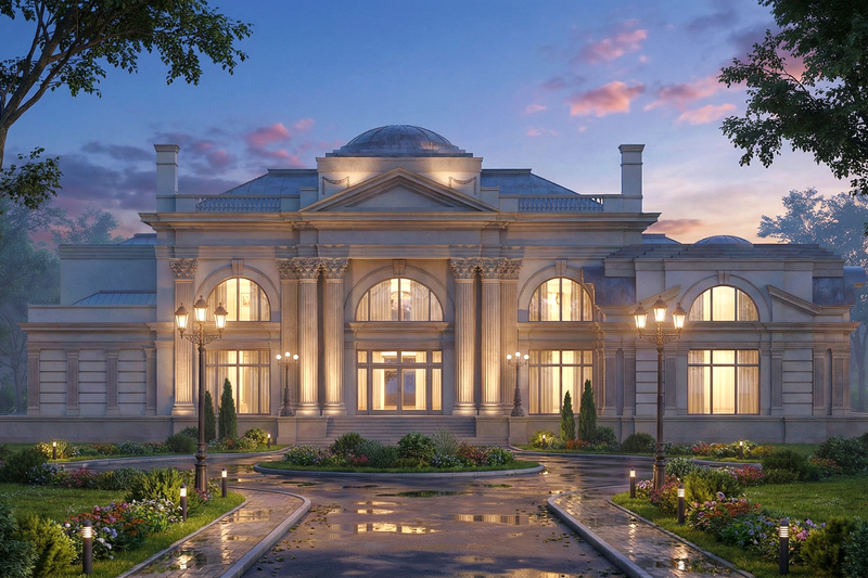 House Plan Design - Exterior - Front Elevation 6 for Classical House Plan #119-164 - 5 bed, 6.5 bath
