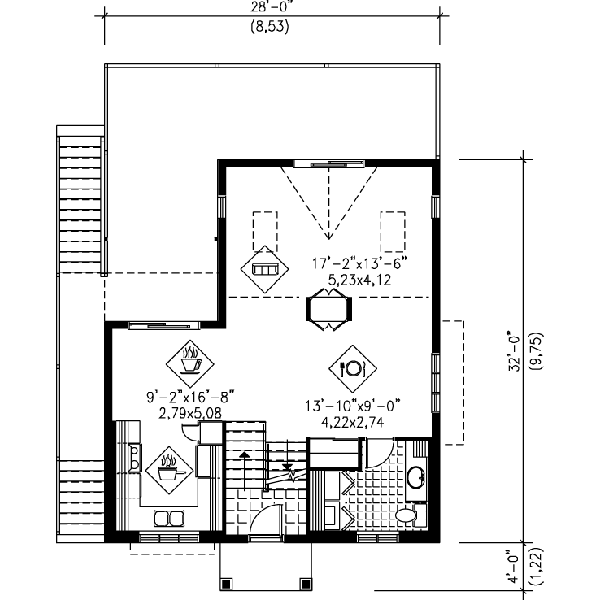 Contemporary Floor Plan - Main Floor Plan #25-3043