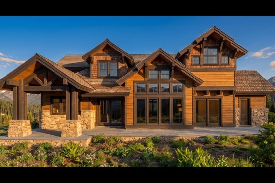 Exterior - Rear Elevation for Craftsman House Plan #892-50 - 5 bed, 4.5 bath