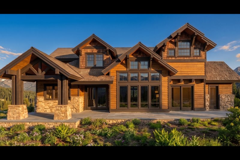 Dream House Plan - Exterior - Rear Elevation for Craftsman House Plan #892-50 - 5 bed, 4.5 bath