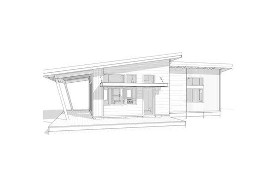 Exterior - Other Elevation 3 for Modern House Plan #895-143 - 1 bed, 1 bath
