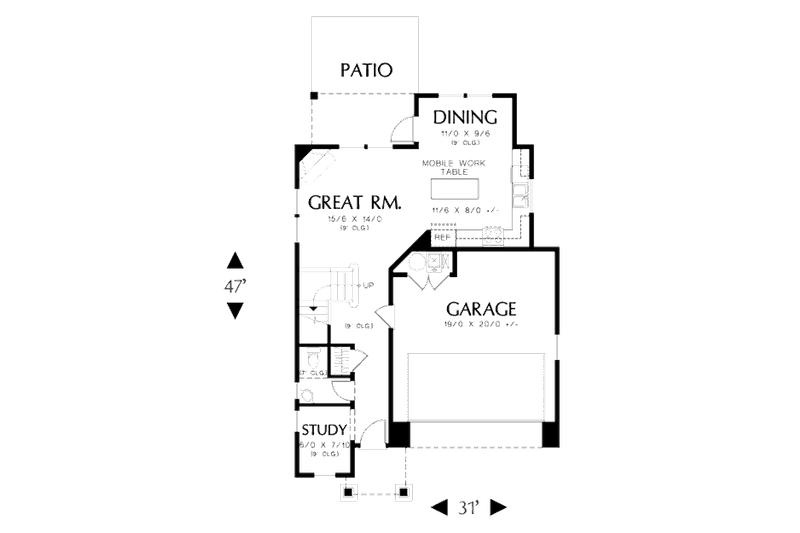 Home Plan - Floor Plan - Main Floor for Traditional House Plan #48-508 - 3 bed, 2.5 bath