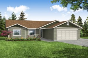 Ranch Exterior - Front Elevation Plan #124-1224