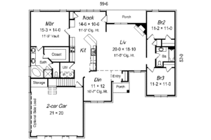 Floor Plan - Main Floor for European House Plan #329-220 - 3 bed, 2 bath