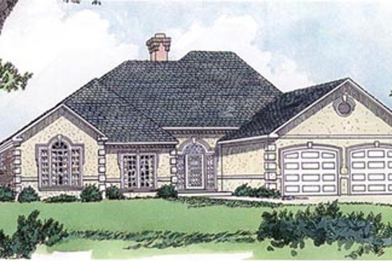 Exterior - Front Elevation for European House Plan #16-142 - 3 bed, 2 bath