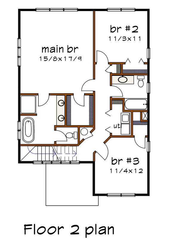 Modern Floor Plan - Upper Floor Plan #79-351