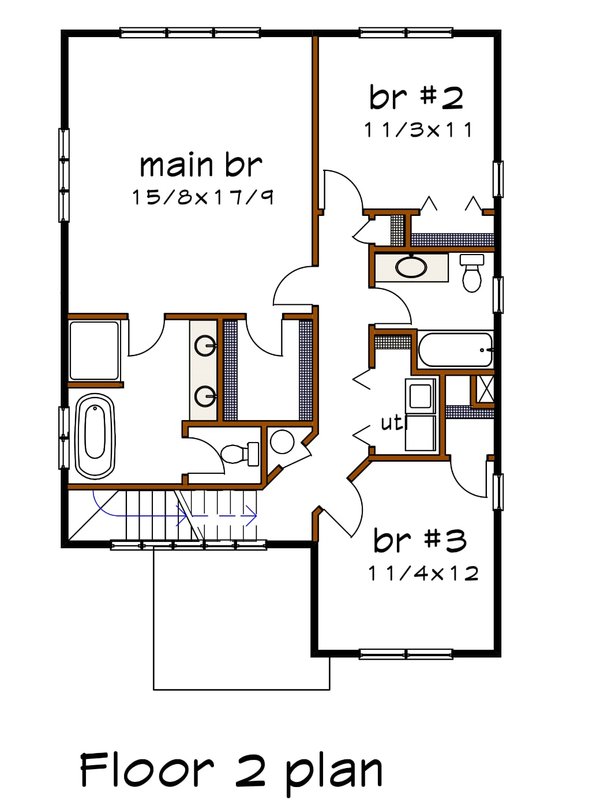 House Blueprint - Modern Floor Plan - Upper Floor Plan #79-351