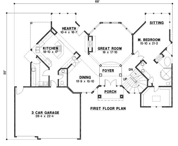 European Floor Plan - Main Floor Plan #67-735