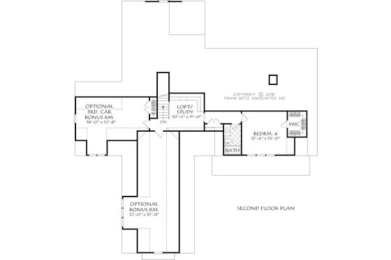 Floor Plan - Upper Floor for Farmhouse House Plan #927-994 - 4 bed, 3.5 bath