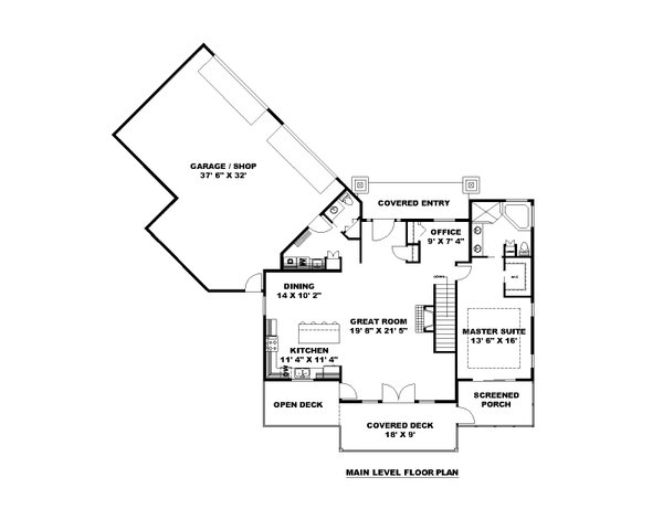House Blueprint - Craftsman Floor Plan - Main Floor Plan #117-1082