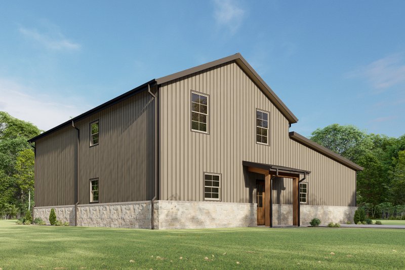 Dream House Plan - Exterior - Other Elevation 4 for Barndominium House Plan #1092-53 - 3 bed, 2.5 bath