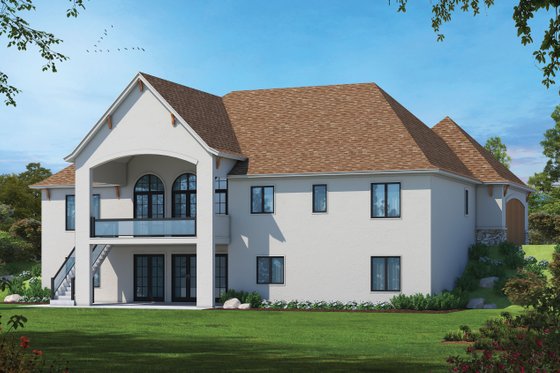 Exterior - Rear Elevation for European House Plan #20-2478 - 4 bed, 4.5 bath
