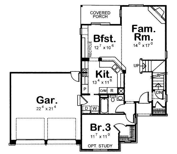 House Plan Design - European Floor Plan - Main Floor Plan #20-1403