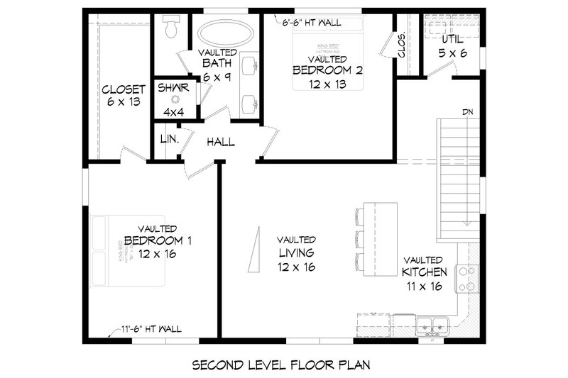 Dream House Plan - Floor Plan - Upper Floor for Contemporary House Plan #932-763 - 2 bed, 1 bath