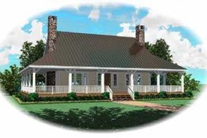 Country Exterior - Front Elevation Plan #81-109