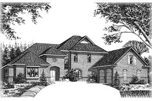 European Exterior - Front Elevation Plan #15-216