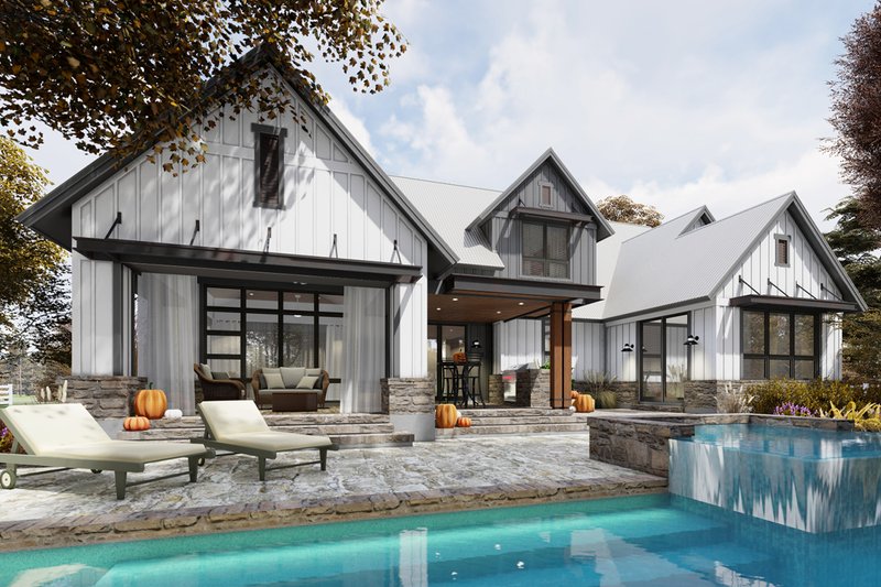 Architectural House Design - Exterior - Rear Elevation for Barndominium House Plan #120-268 - 3 bed, 2.5 bath