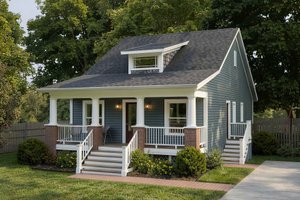 Exterior - Front Elevation for Bungalow House Plan #79-128 - 3 bed, 2 bath