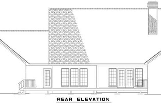 Exterior - Rear Elevation for Country House Plan #17-618 - 5 bed, 3.5 bath