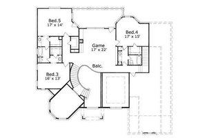 Floor Plan - Upper Floor for European House Plan #411-810 - 5 bed, 3.5 bath