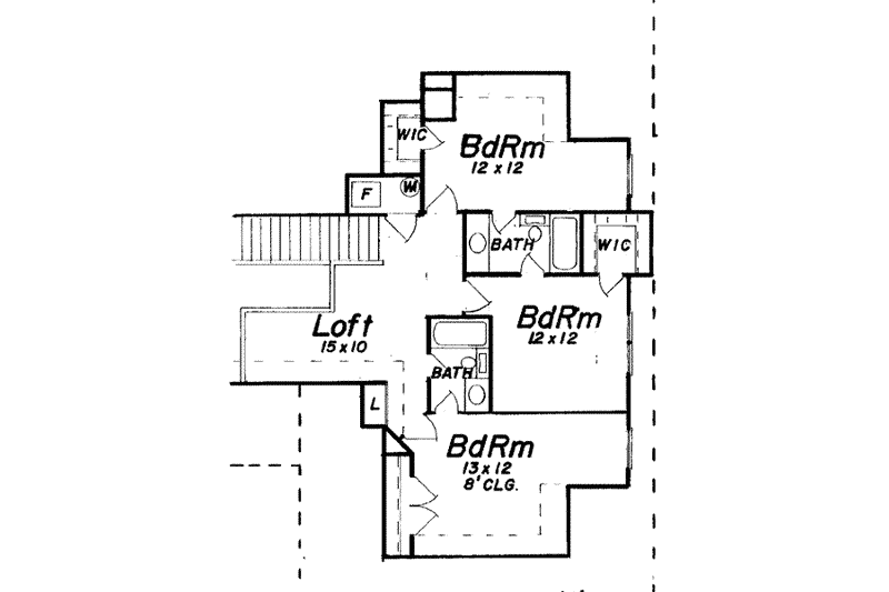 Architectural House Design - Floor Plan - Upper Floor for Traditional House Plan #52-142 - 4 bed, 3.5 bath