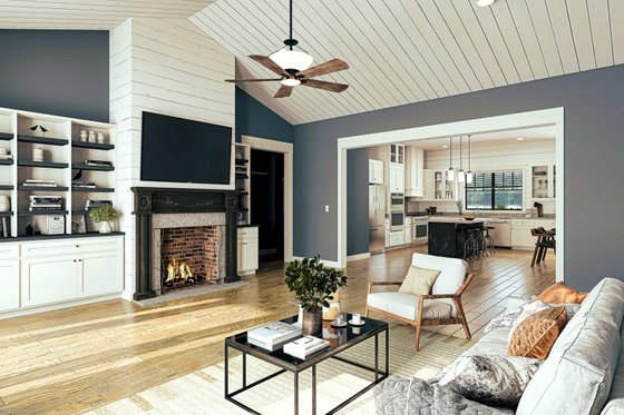 Interior - Family Room 1 for Barndominium House Plan #44-282 - 4 bed, 3 bath