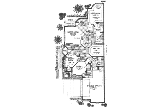Floor Plan - Main Floor for Tudor House Plan #310-488 - 3 bed, 3 bath