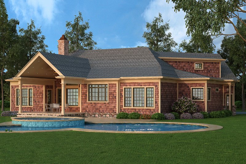 Architectural House Design - Exterior - Rear Elevation for Craftsman House Plan #119-416 - 3 bed, 2.5 bath